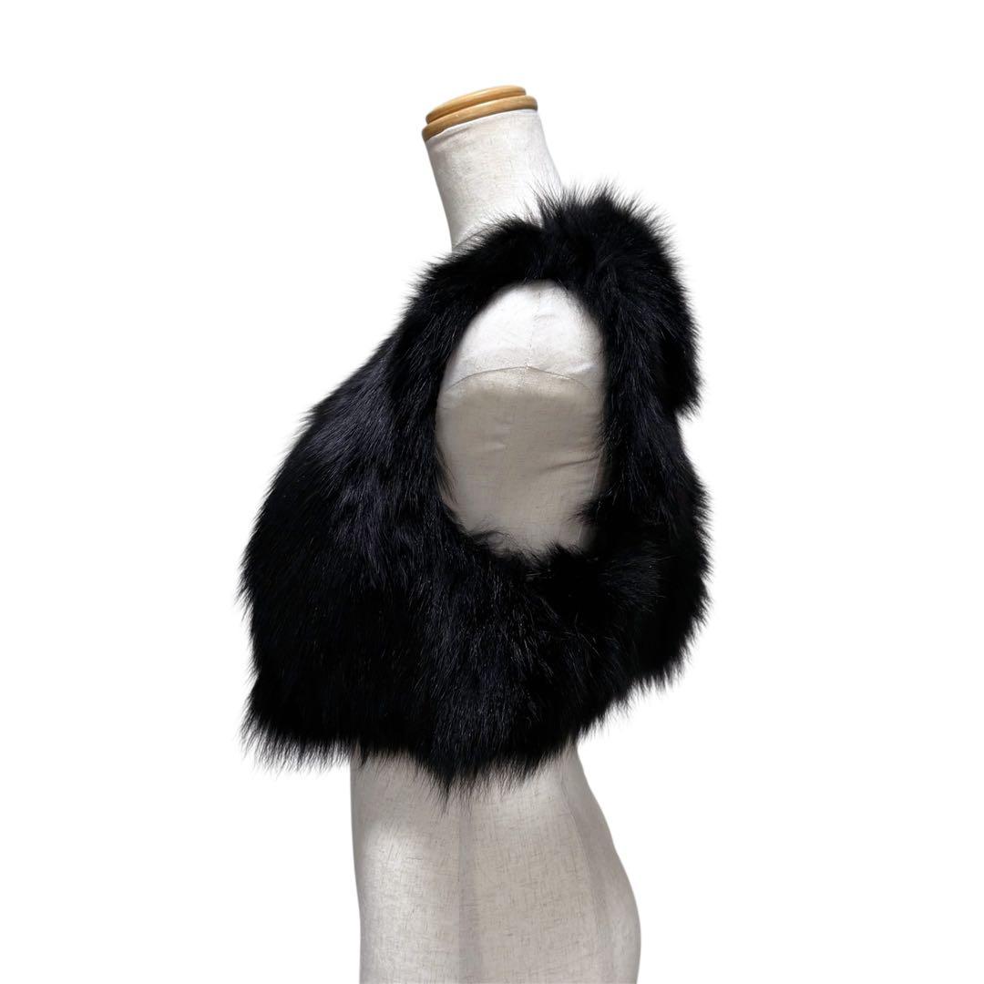 美品　EPOCA　エポカ　フォックスファー　ベスト　ジレ　ブラック　ショート丈