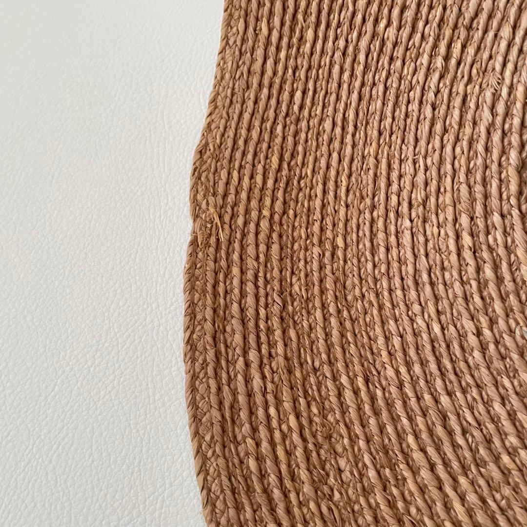 ヘレンカミンスキー　ブラウン 麦わら帽子 ホワイトリボン　ラフィア