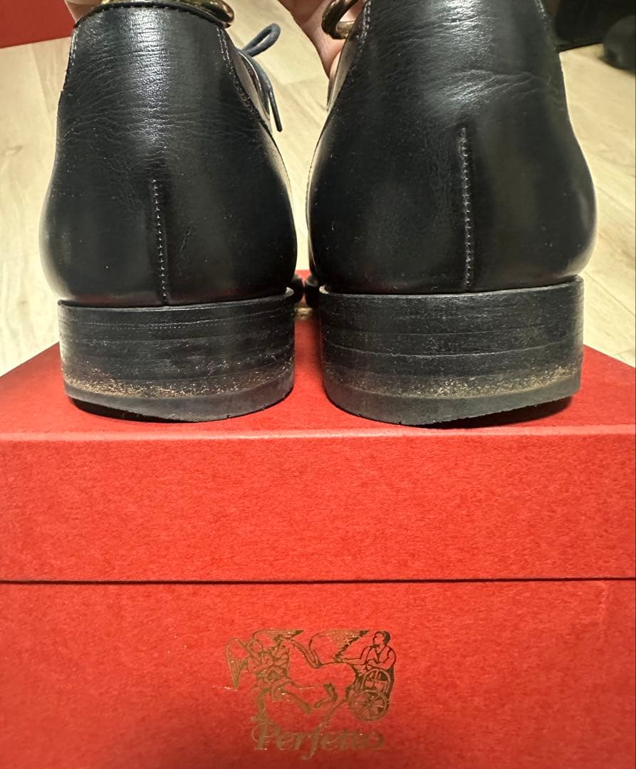 日本製 Perfetto ペルフェットストレートチップ革靴箱・シューツリー付