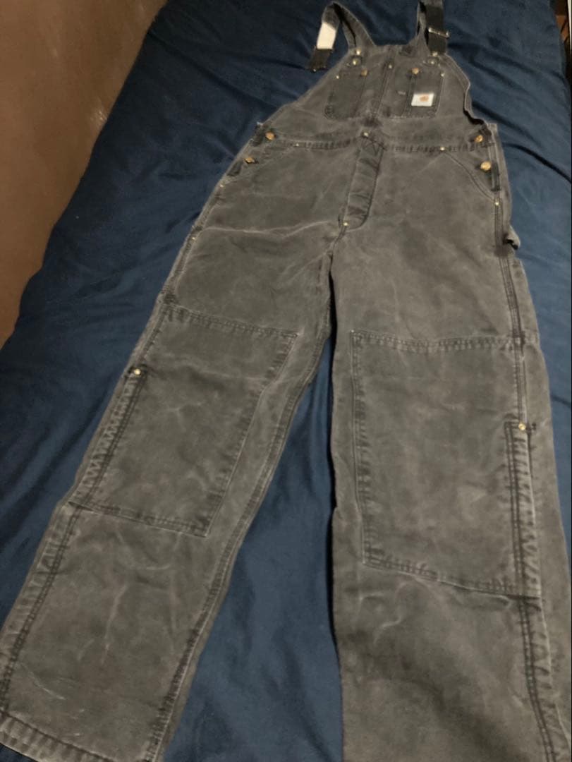 ひ*ろ様 90s carhartt オーバーオール　ダブルニー　ブラック