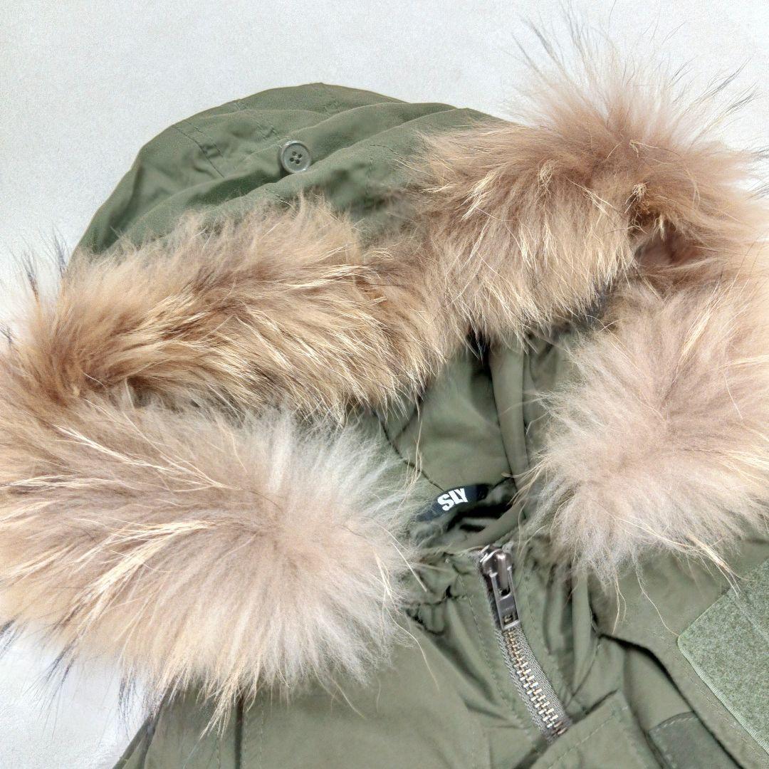 スライ SLY ラクーンファーモッズコート フェアリーグランジ カーキ Y2K