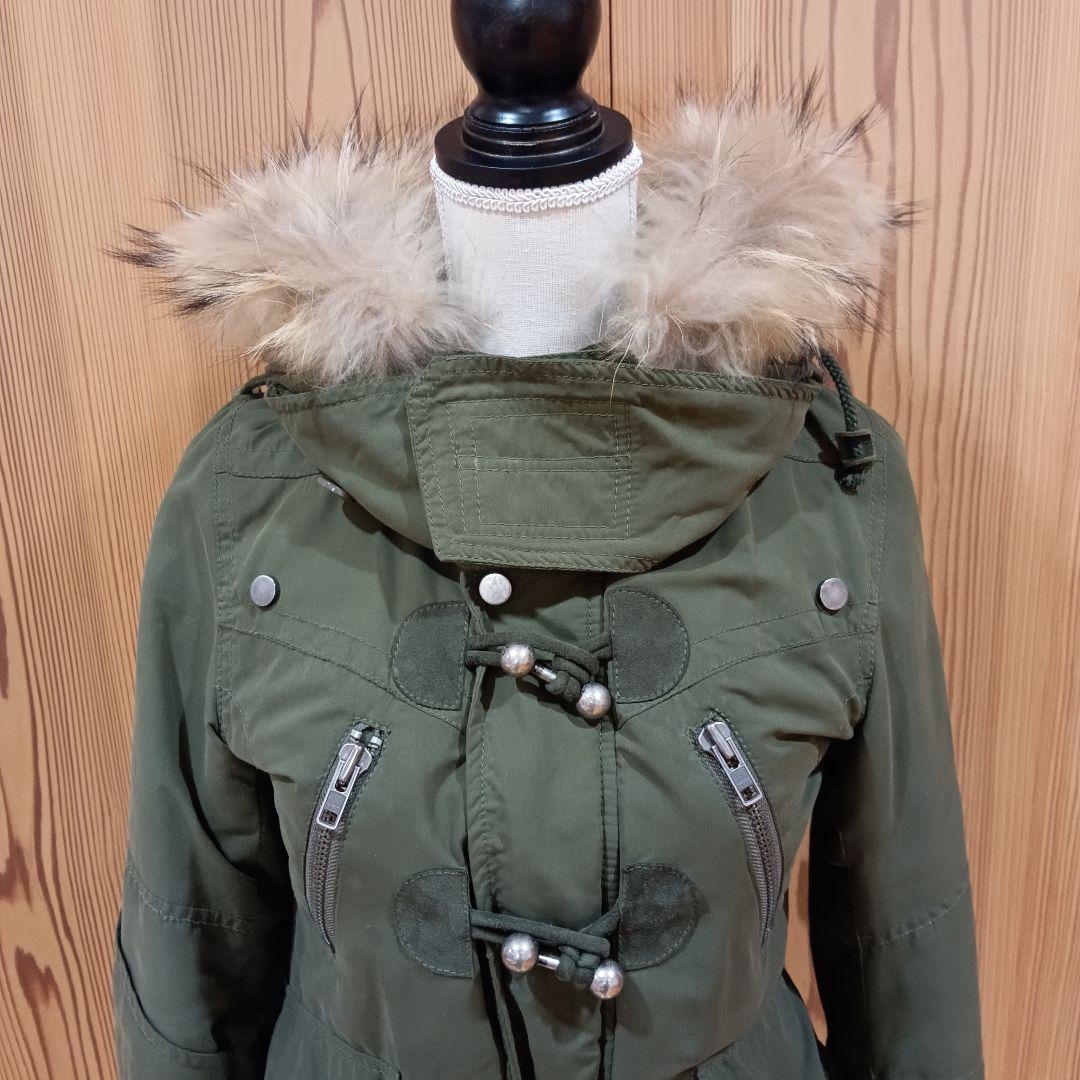 スライ SLY ラクーンファーモッズコート フェアリーグランジ カーキ Y2K