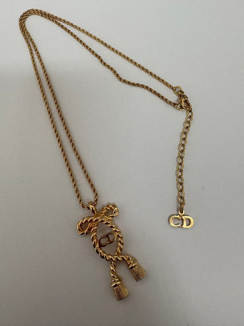 Dior CD ゴールドメッキ CD ロープデザイン ネックレス　ヴィンテージ