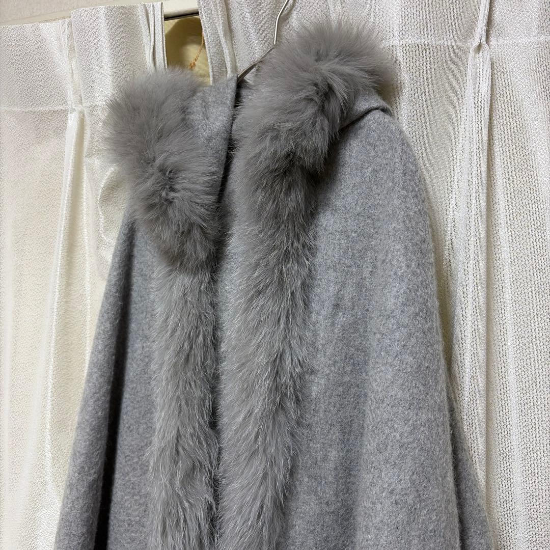 美品 diagram カシミヤ100% ポンチョ ケープ グレースコンチネンタル