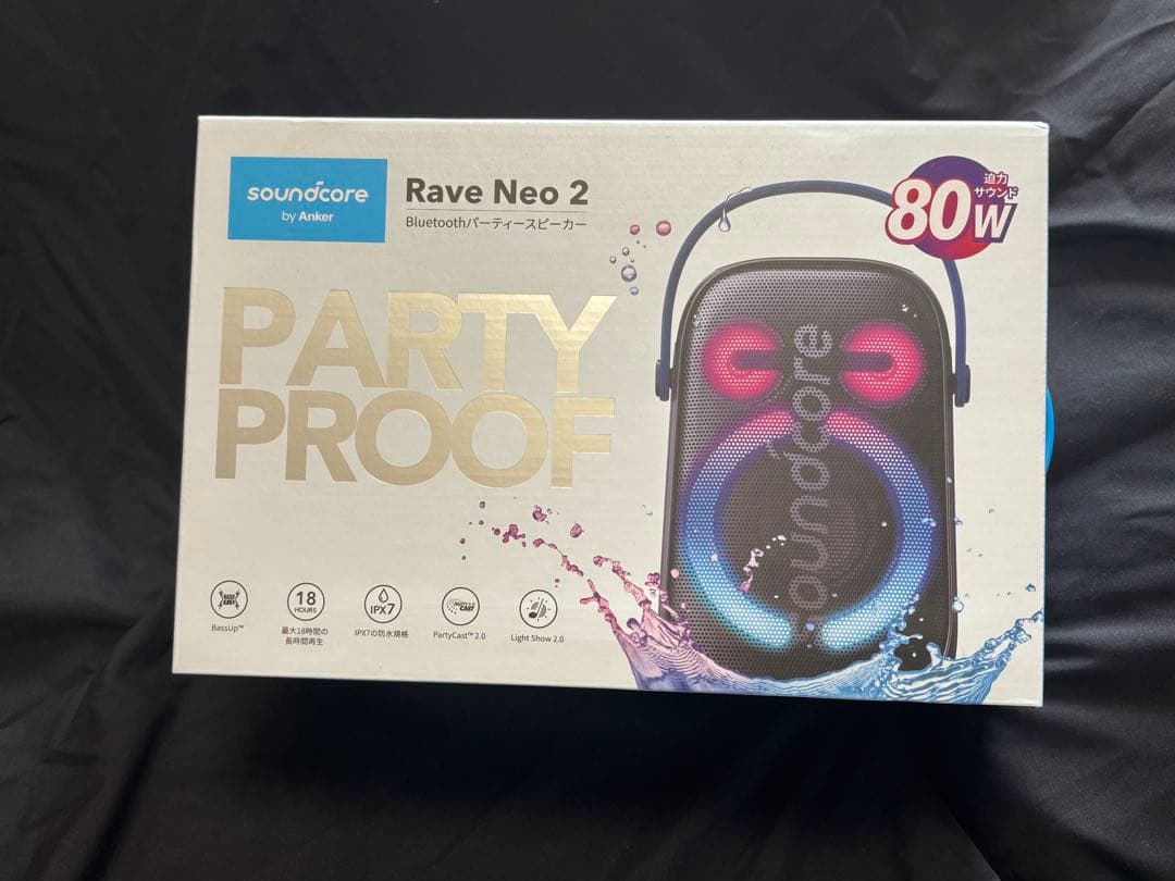 Anker Soundcore Rave Neo2 スピーカー　80Ｗの大音量