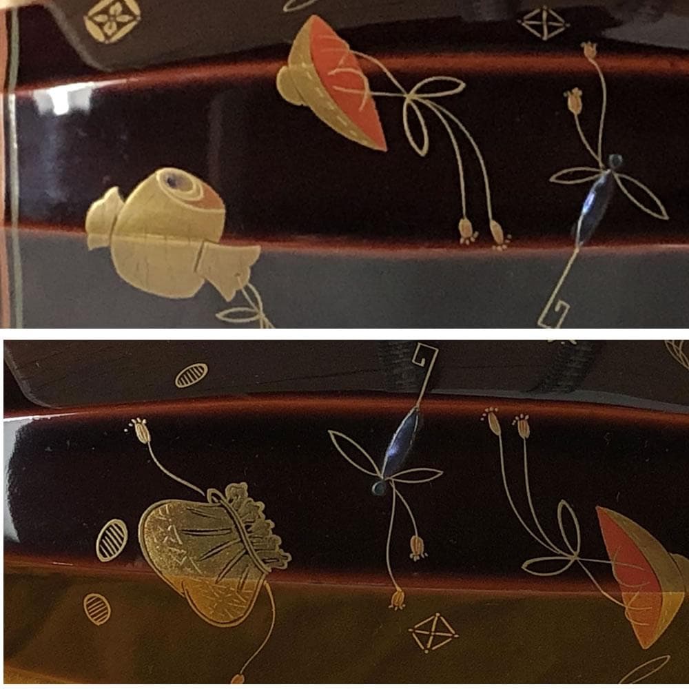 e2966 箕輪一星 宝尽くし 蒔絵 ぶりぶり香合 共箱 香合 茶道具