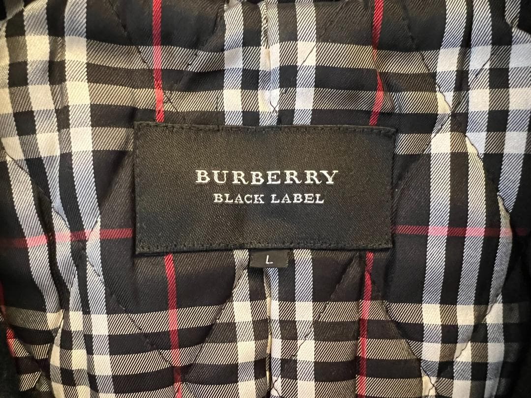 【バーバリーブラックレーベル】ダッフルコート★黒Ｌ