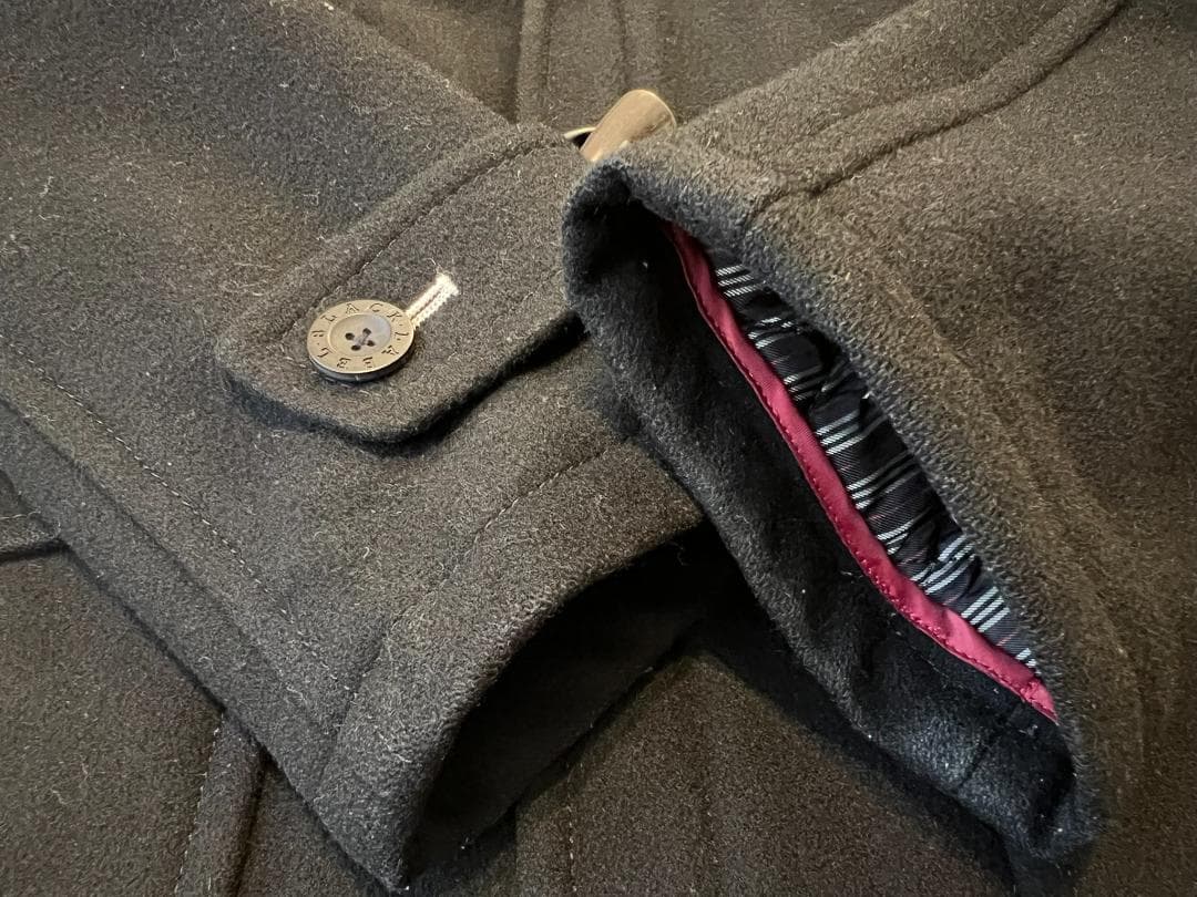 【バーバリーブラックレーベル】ダッフルコート★黒Ｌ