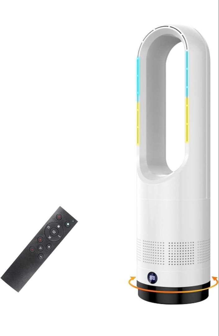 セラミックヒーター タワーファン ファンヒーター スリム扇風機