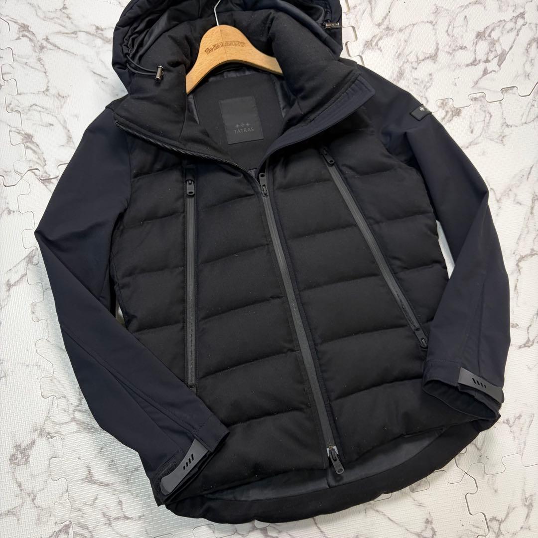 キ*ウ様 希少黒✨ タトラス ハイブリッドダウンジャケット 異素材 切替 ブラッ