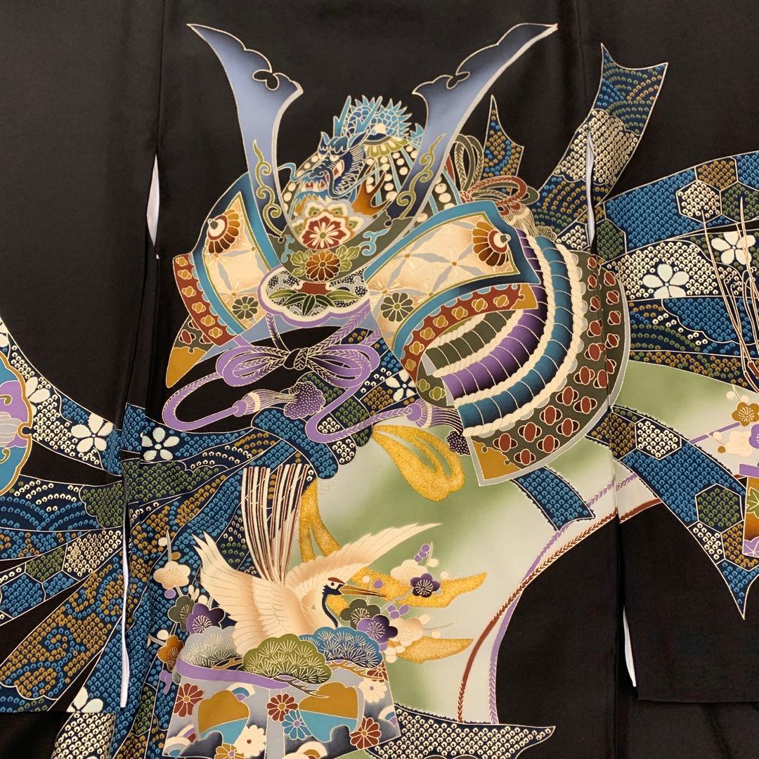 新品正絹産着祝着京友禅伝統工芸、本金、特選大将龍兜と祝い大王小槌大熨斗古典文