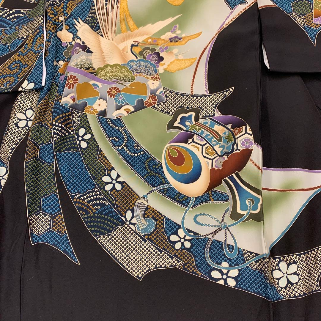 新品正絹産着祝着京友禅伝統工芸、本金、特選大将龍兜と祝い大王小槌大熨斗古典文