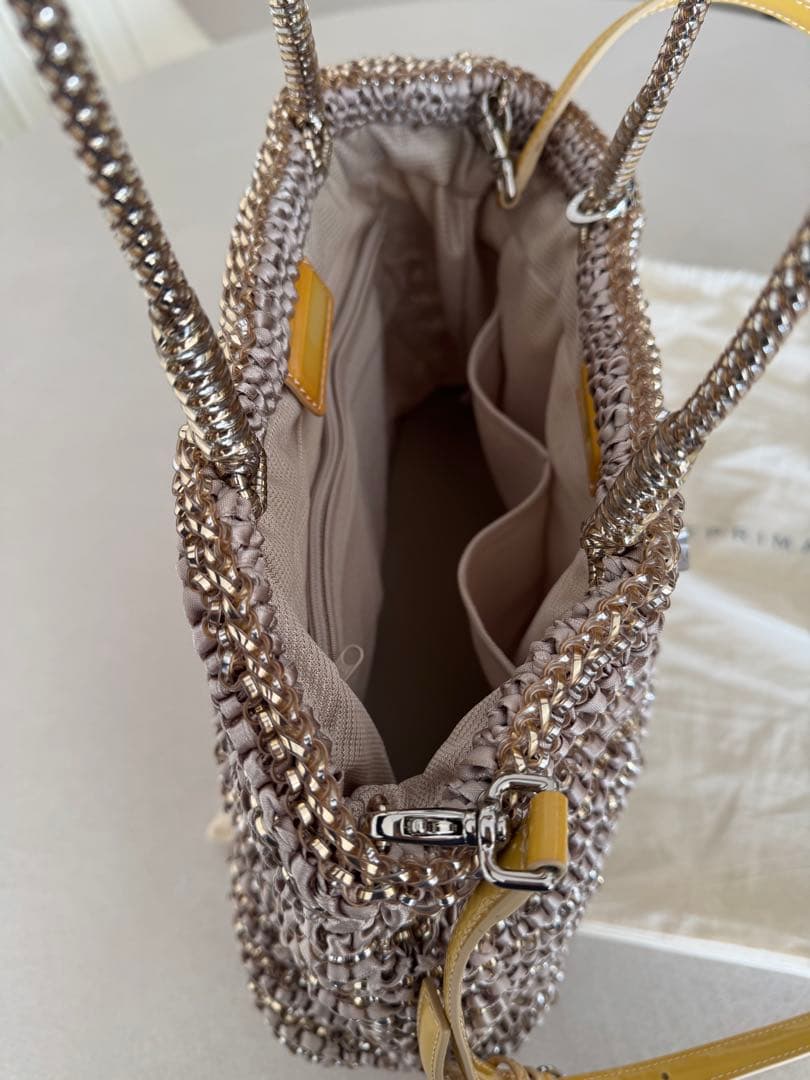 ANTEPRIMA ワイヤーバッグ イエローゴールド系