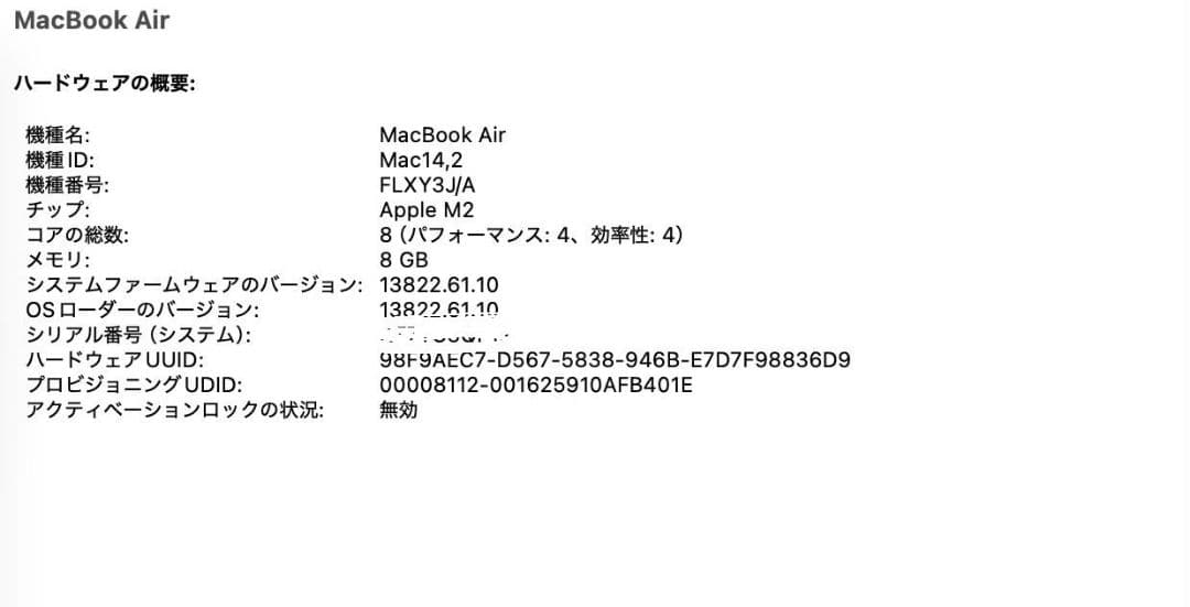 本日限定価格【美品】MacBook Air M2 256GB 13.6インチ