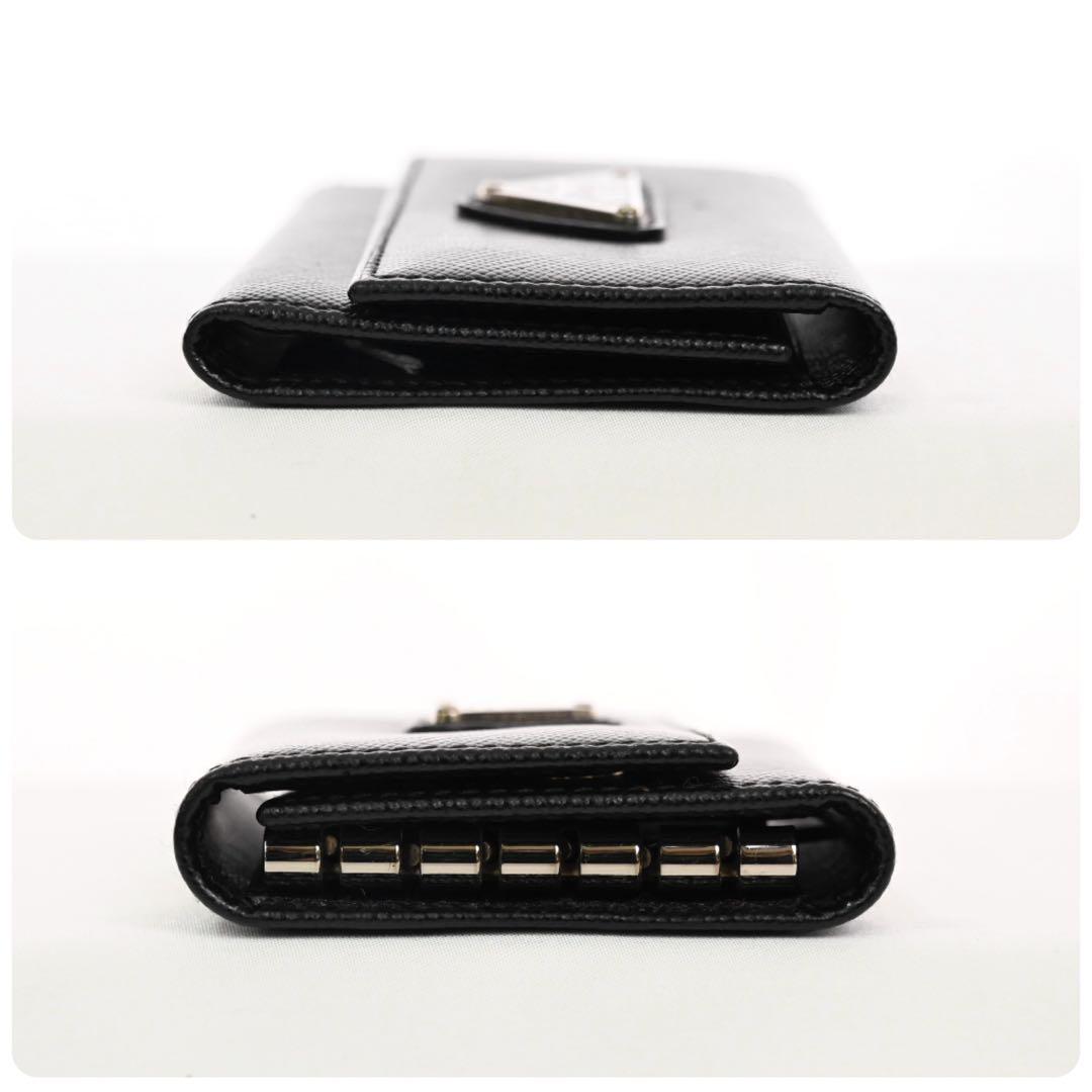 【極美品】プラダ　キーケース　鍵　黒　ブラック　レザー　折財布