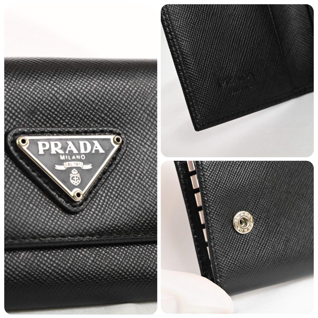 【極美品】プラダ　キーケース　鍵　黒　ブラック　レザー　折財布