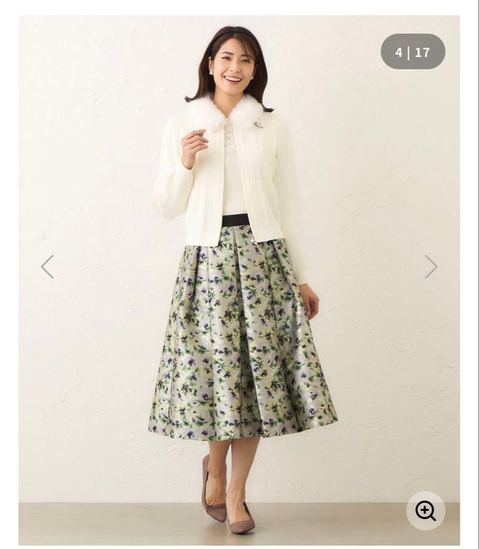 今期完売品　TO BE CHIC フォー付きニットジャケット 40サイズ