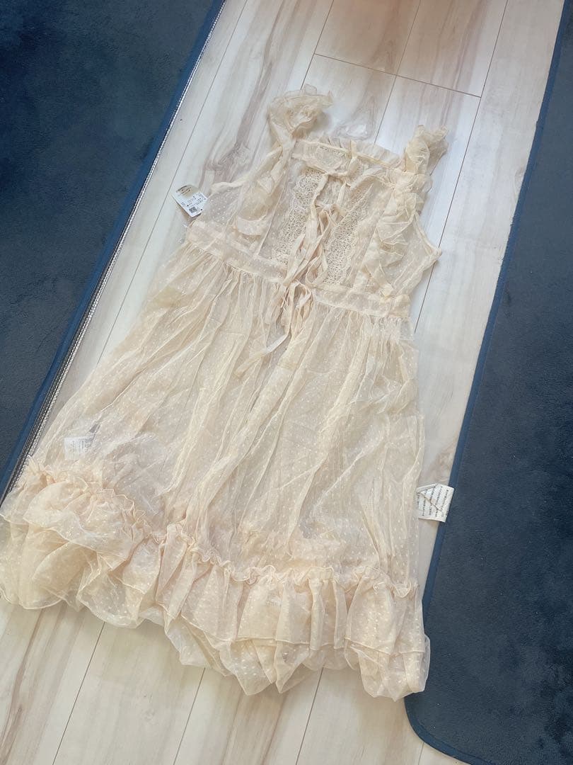 ドットチュールエプロン(生成り)