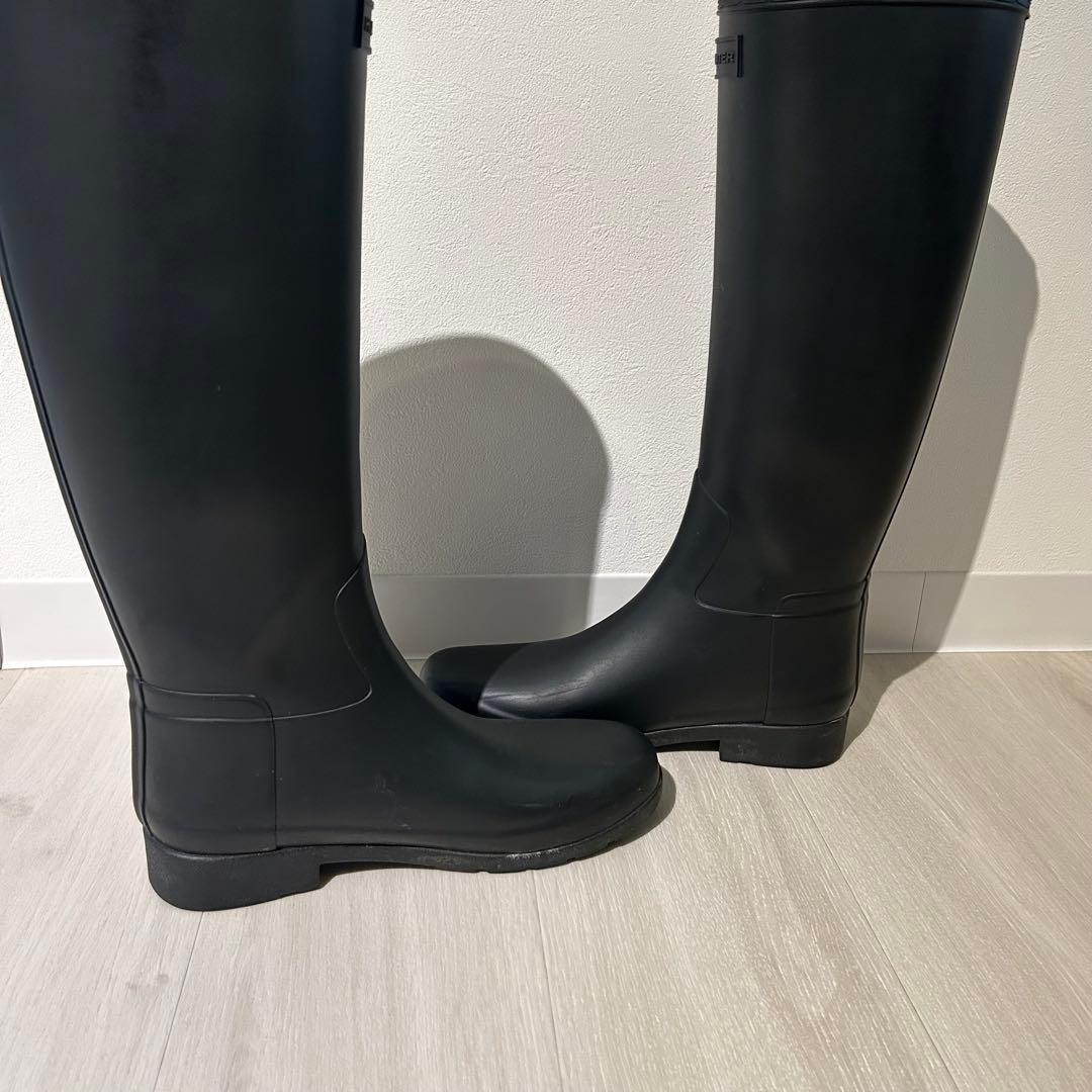 HUNTER ハンターオリジナル リファインドレインブーツ　マットオールブラック