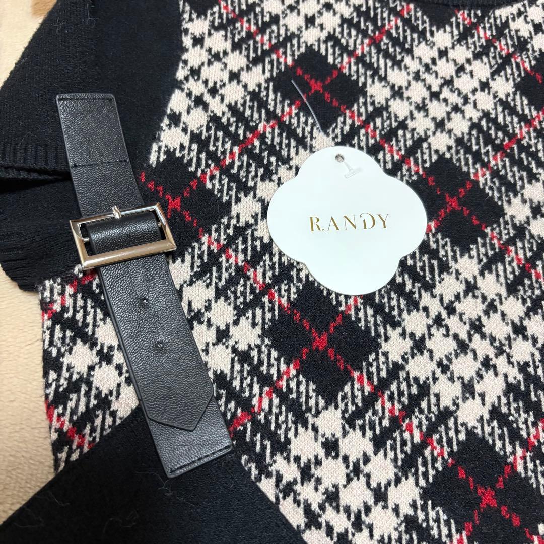 RANDY　ベルテッドプレイドファーミニワンピース