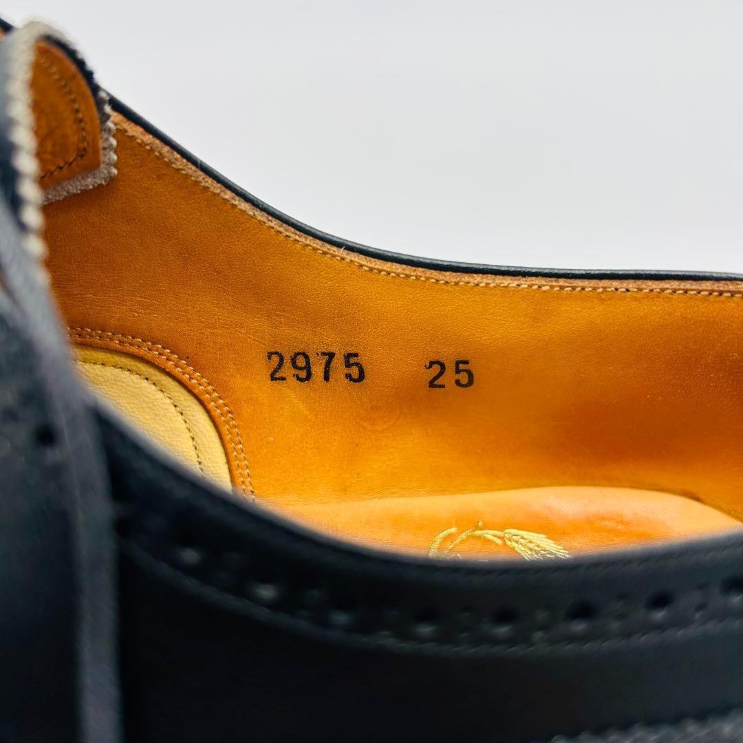 スコッチグレイン ウィングチップ フルブローグ 25cm ブラック 内羽根 革靴