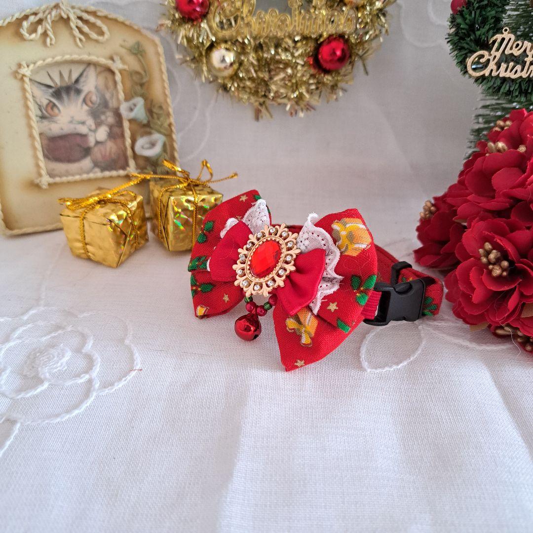 あいら、クリスマスシリーズ(スノーフレーク)わんちゃん猫ちゃん用襟つき首輪