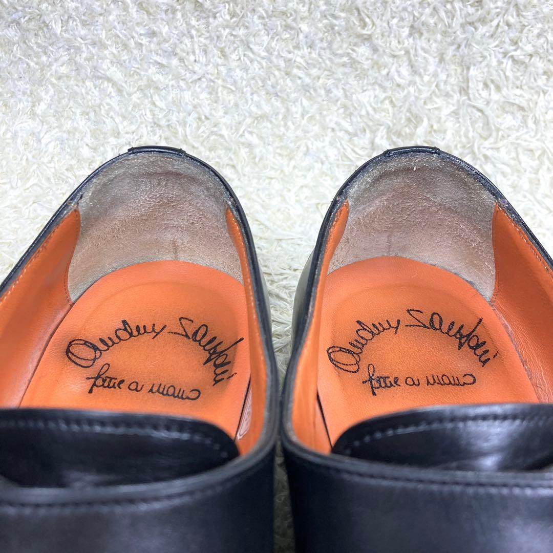 『美品』Santoni ダブルモンクストラップ ストレートチップ メダリオン　黒