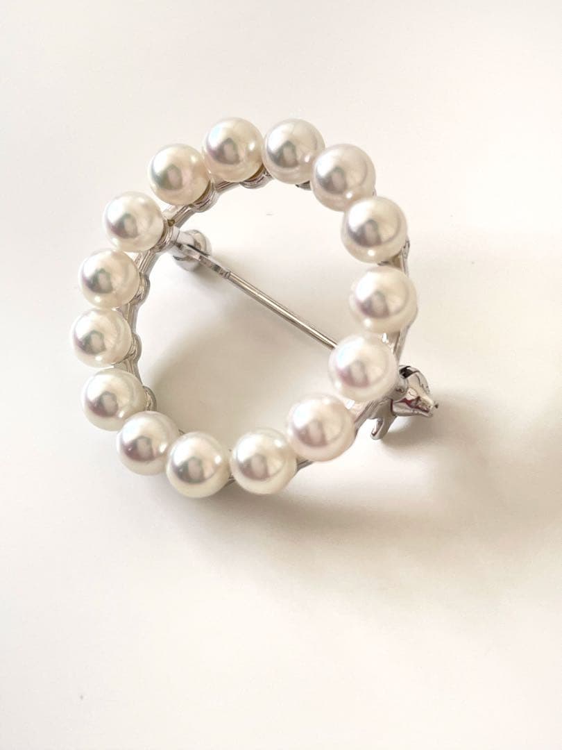 美品 MIKIMOTO ミキモト サークル パールブローチ アコヤ 真珠