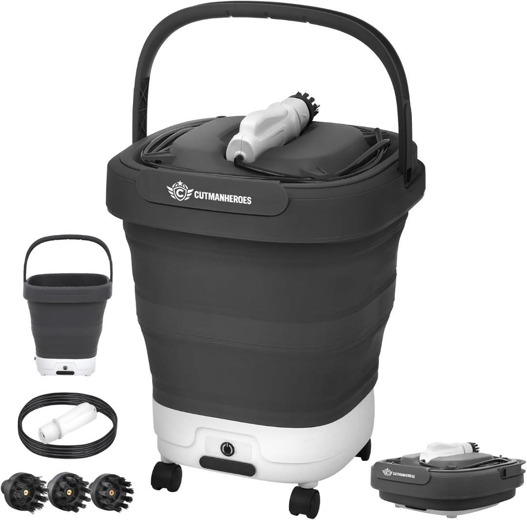 高圧洗浄機 軽量 コードレス 家庭用 ポータブル 折りたたみ キャスター付き