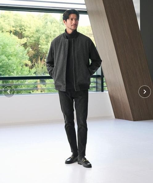 【WARDROBE SMART】グレーメルトン レザーライク スタジャン