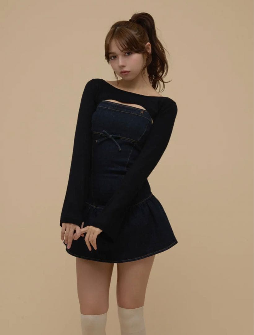 ワンピース Andmary Bonnie denim mini dress