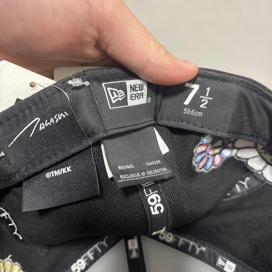 カラフル花刺繍 ブラックキャップ 7 1/4 値段交渉可超美品村上隆✖️ニューエラ