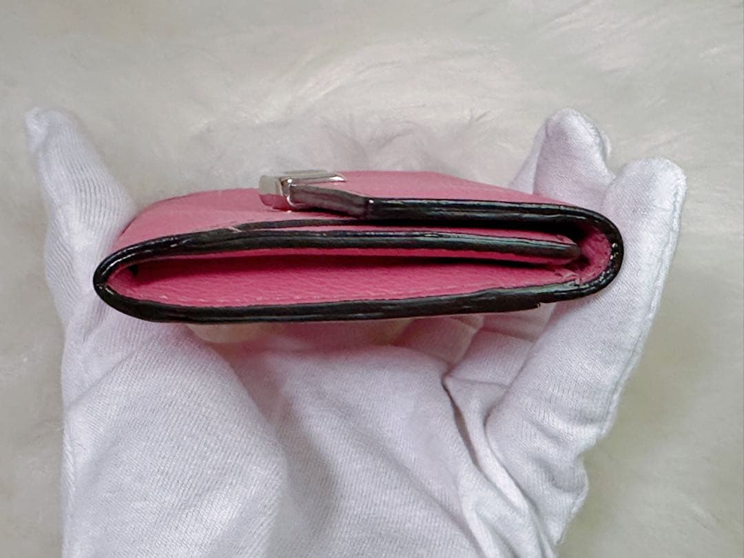 【美品】カルティエ Cドゥ 名刺入れ フラップ式　ピンク