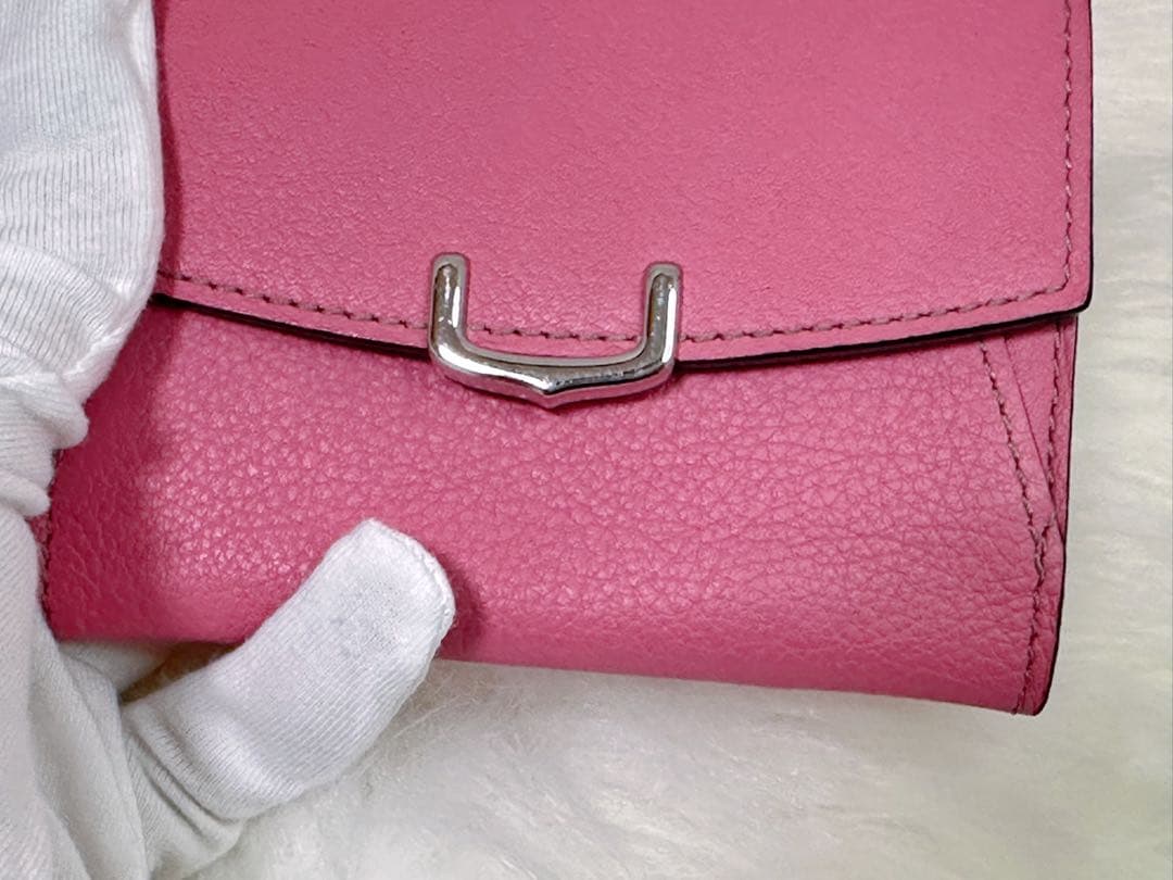 【美品】カルティエ Cドゥ 名刺入れ フラップ式　ピンク