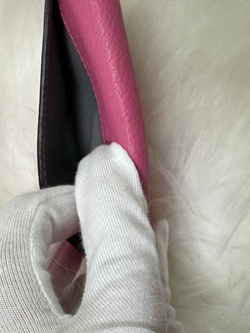 【美品】カルティエ Cドゥ 名刺入れ フラップ式　ピンク