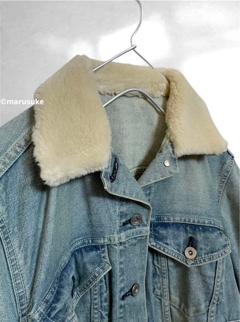 希少　タグ付き　sacai サカイ　ボアデニムジャケット　ジップ　Gジャン