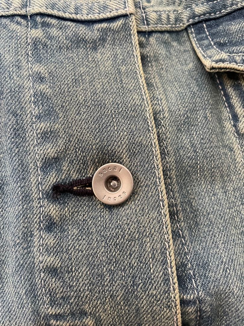 希少　タグ付き　sacai サカイ　ボアデニムジャケット　ジップ　Gジャン
