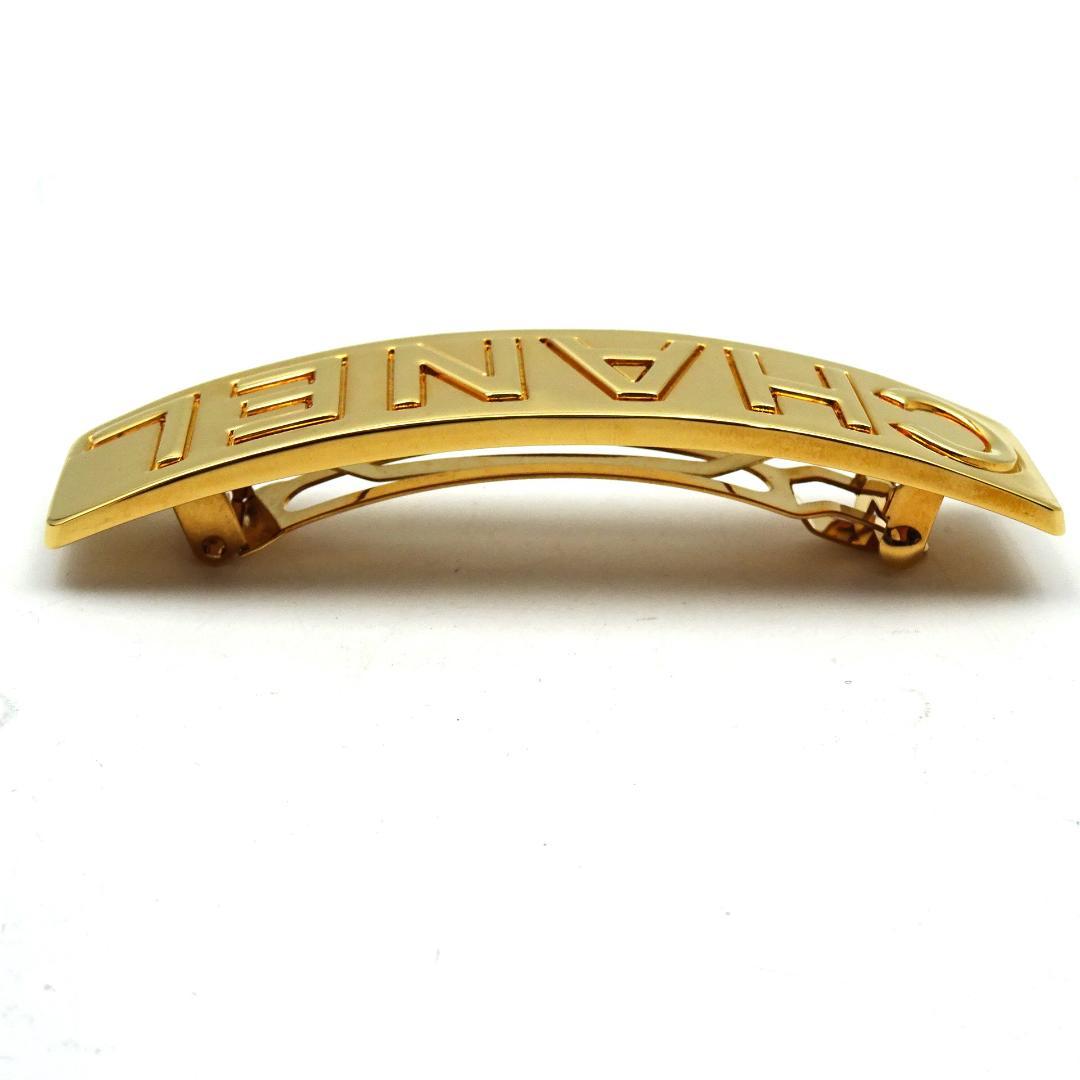 01200-1【美品】シャネル/バレッタ/ロゴ/ゴールド/98P/箱付き