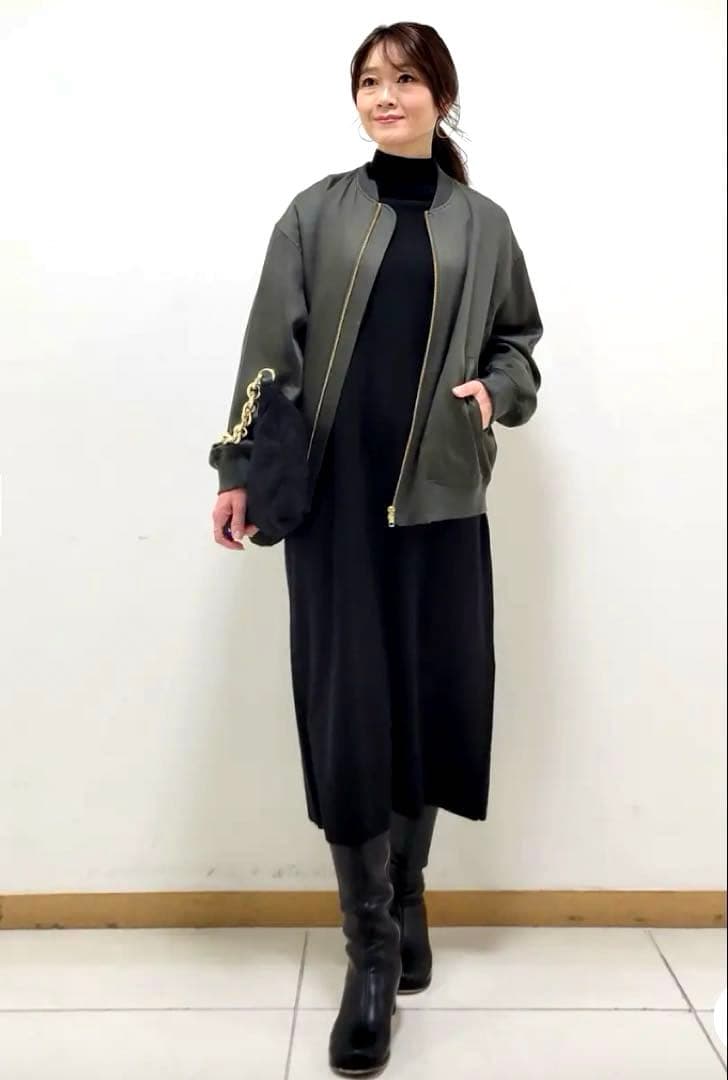 完売　23区　ウールカシミヤブレンド ハイネック ワンピース　¥28,600