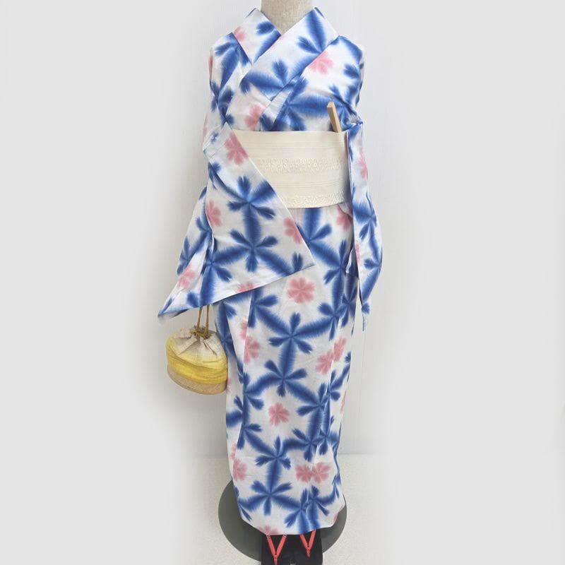 Club藤★浴衣 新品 有松鳴海絞り 伝統工芸品 単衣 御仕立上り【青】3425