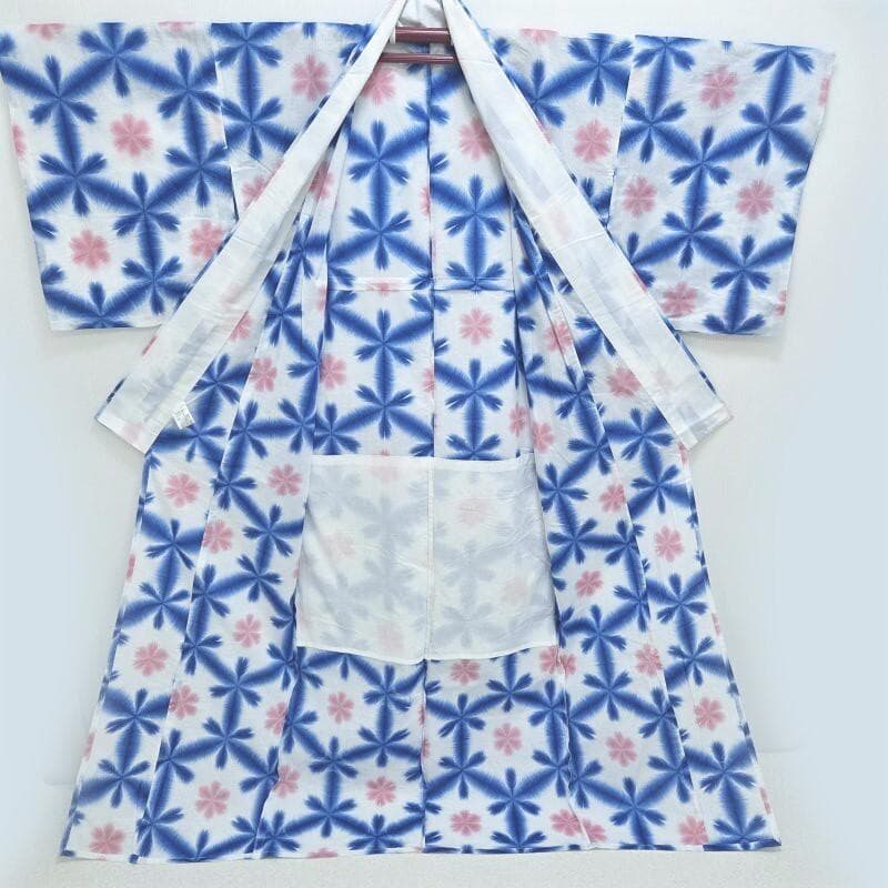 Club藤★浴衣 新品 有松鳴海絞り 伝統工芸品 単衣 御仕立上り【青】3425