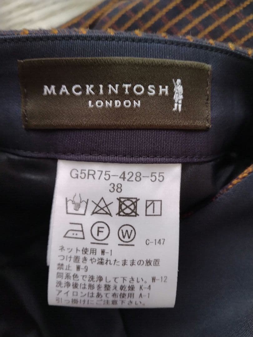 マッキントッシュ ロンドン チェックパンツ 38 昨年物 タグ付新品 4.3万