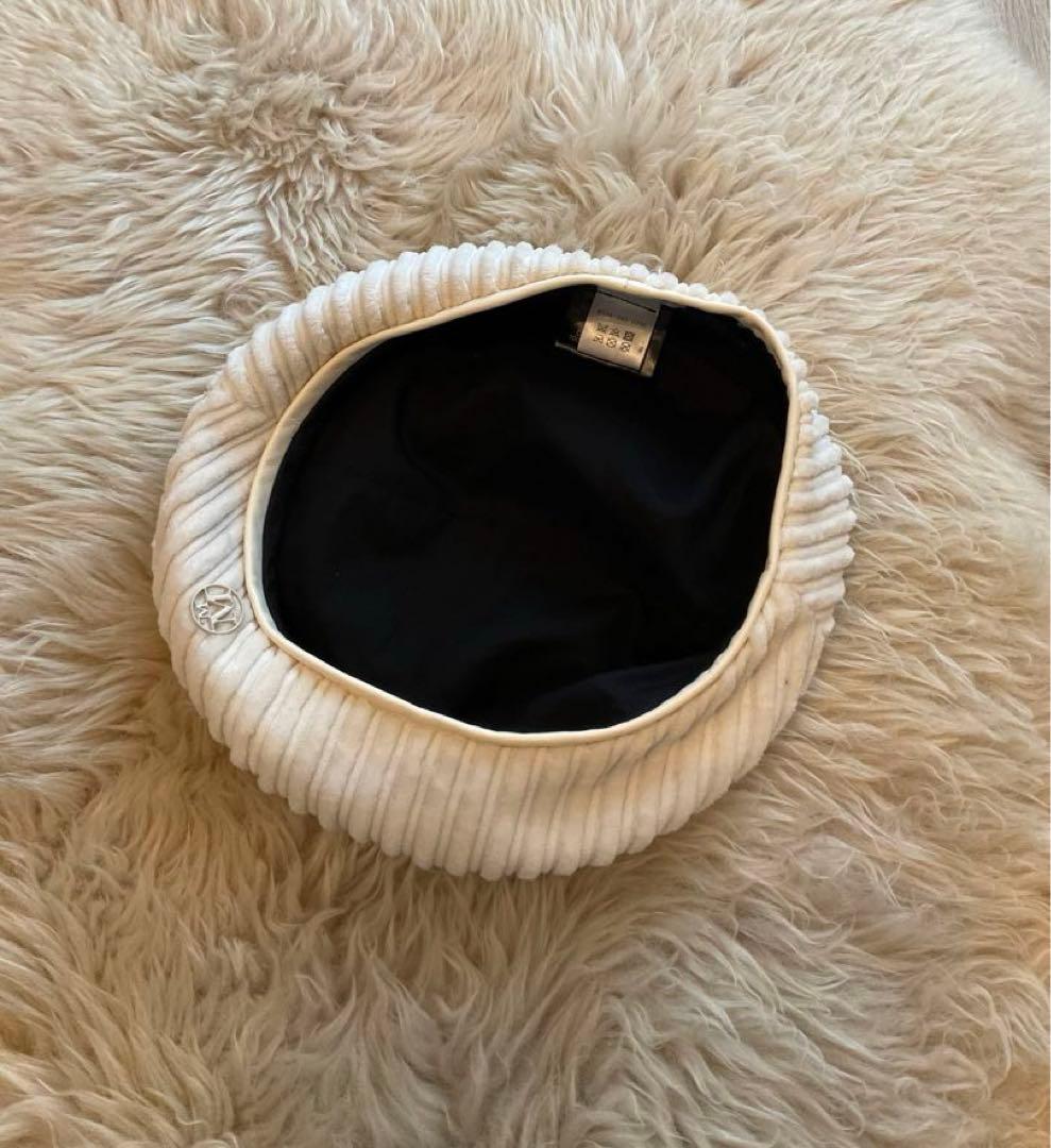 MAISON MICHEL ベロアコーデュロイ×羊革　ベレー帽 レディース