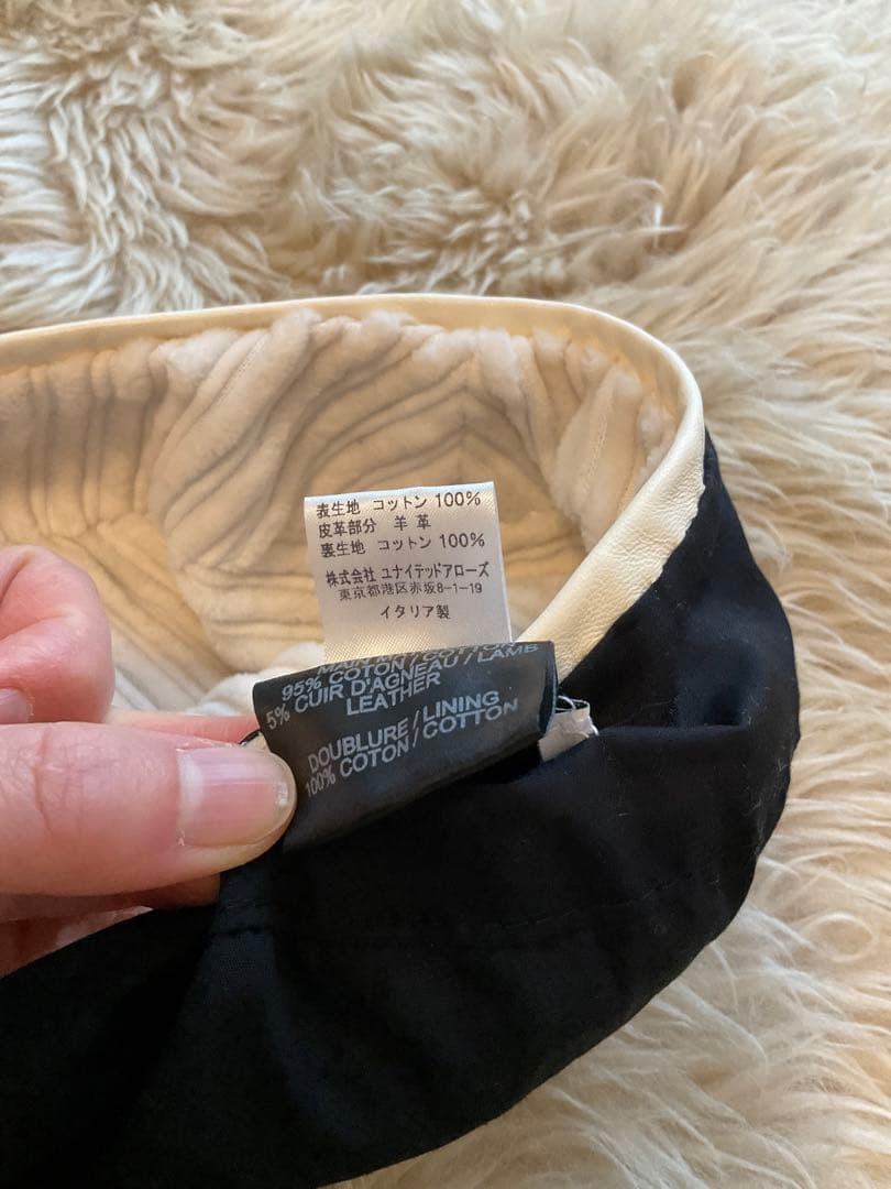 MAISON MICHEL ベロアコーデュロイ×羊革　ベレー帽 レディース