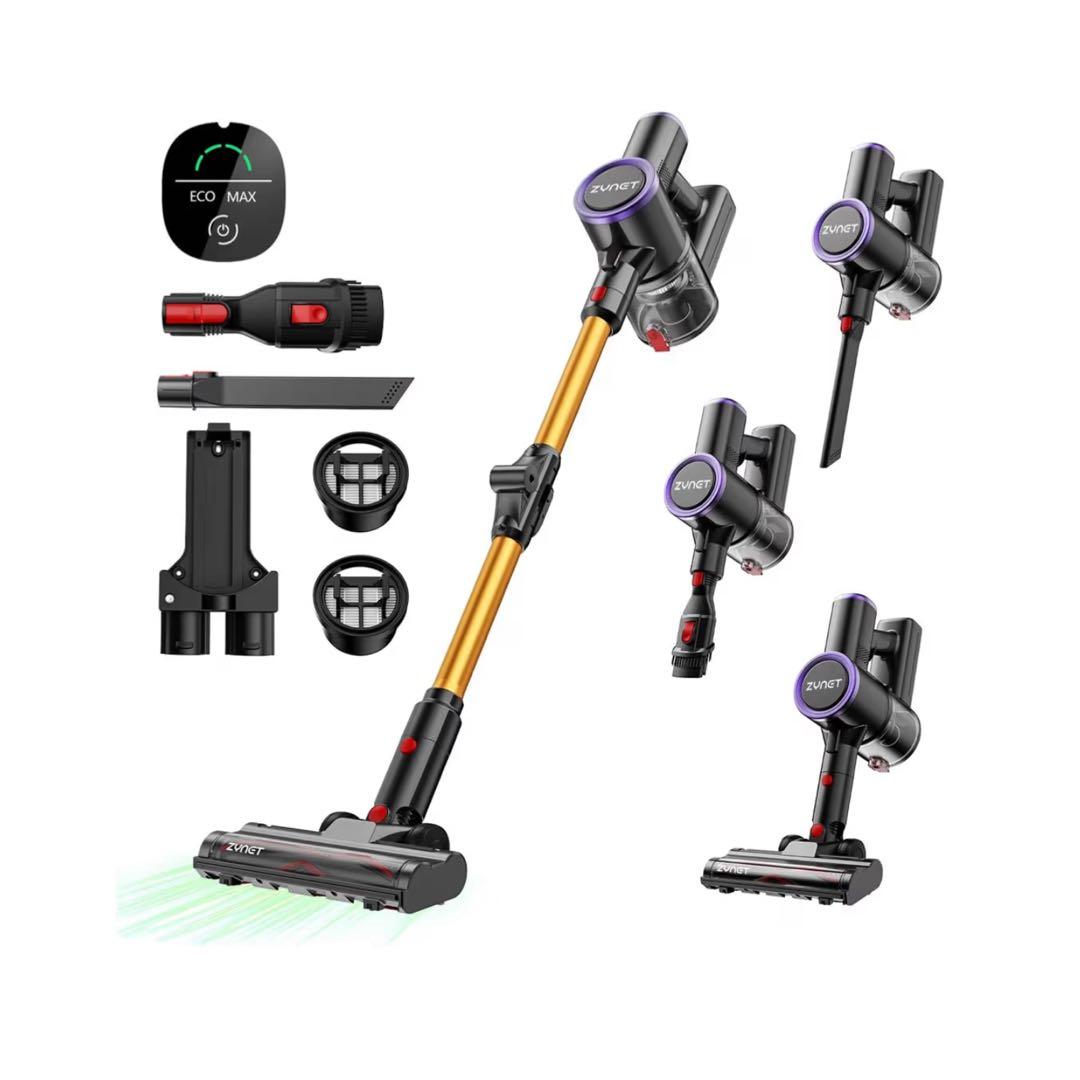 【PSE認証】コードレス掃除機 超強力吸引 自立 緑ライト HEPA一人暮らし