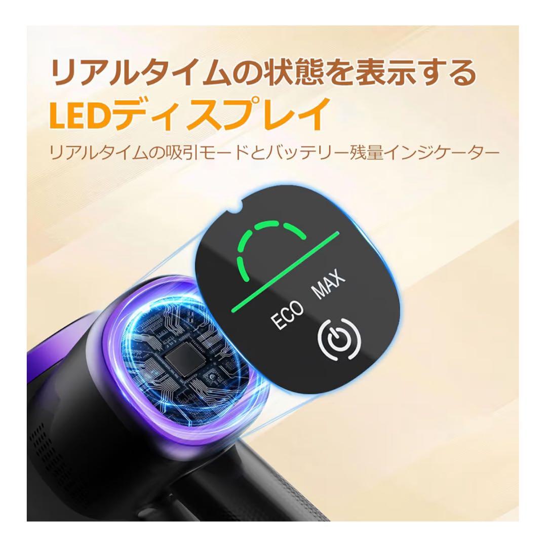 【PSE認証】コードレス掃除機 超強力吸引 自立 緑ライト HEPA一人暮らし