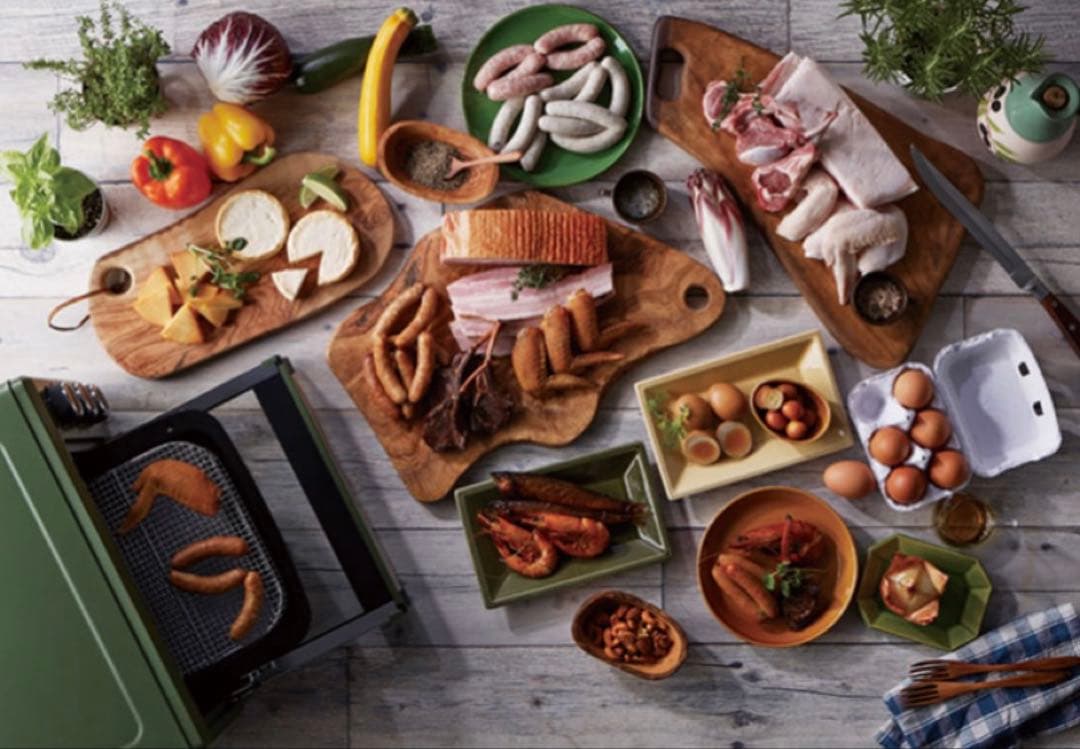 新品 GLICINE 無煙 燻製スモークロースター 燻製機 BBQ 家庭用