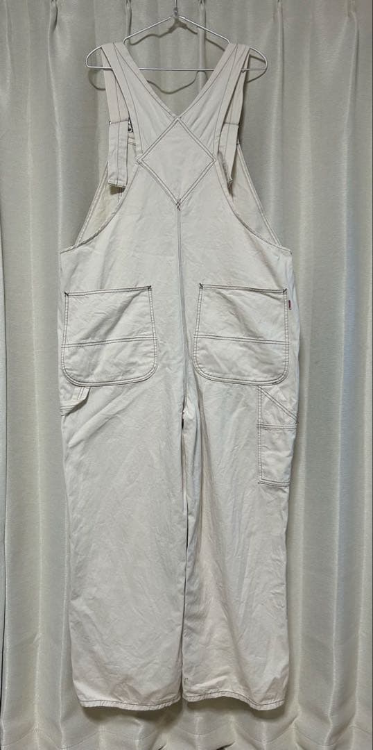 〔目立った汚れなし〕BIG MACホワイト コットン オーバーオール