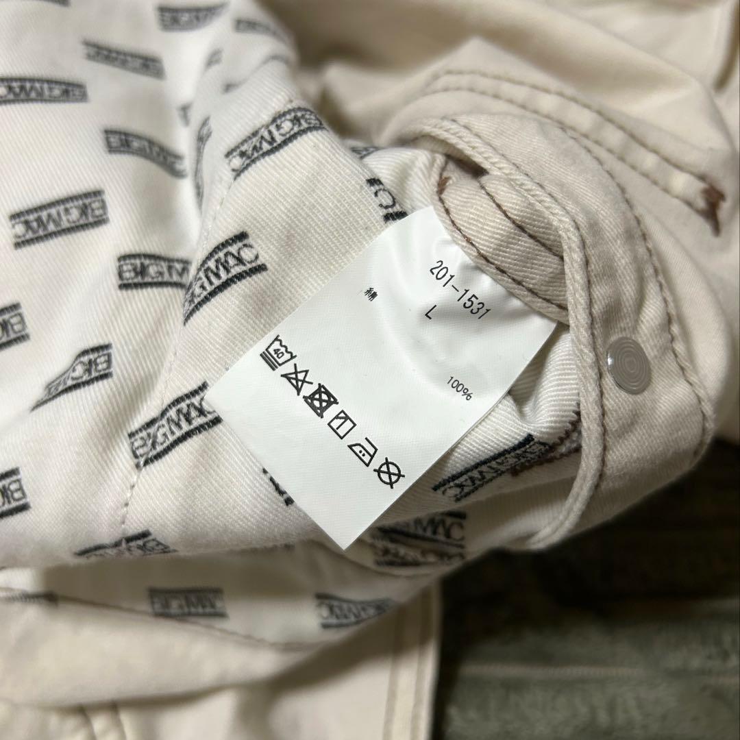 〔目立った汚れなし〕BIG MACホワイト コットン オーバーオール