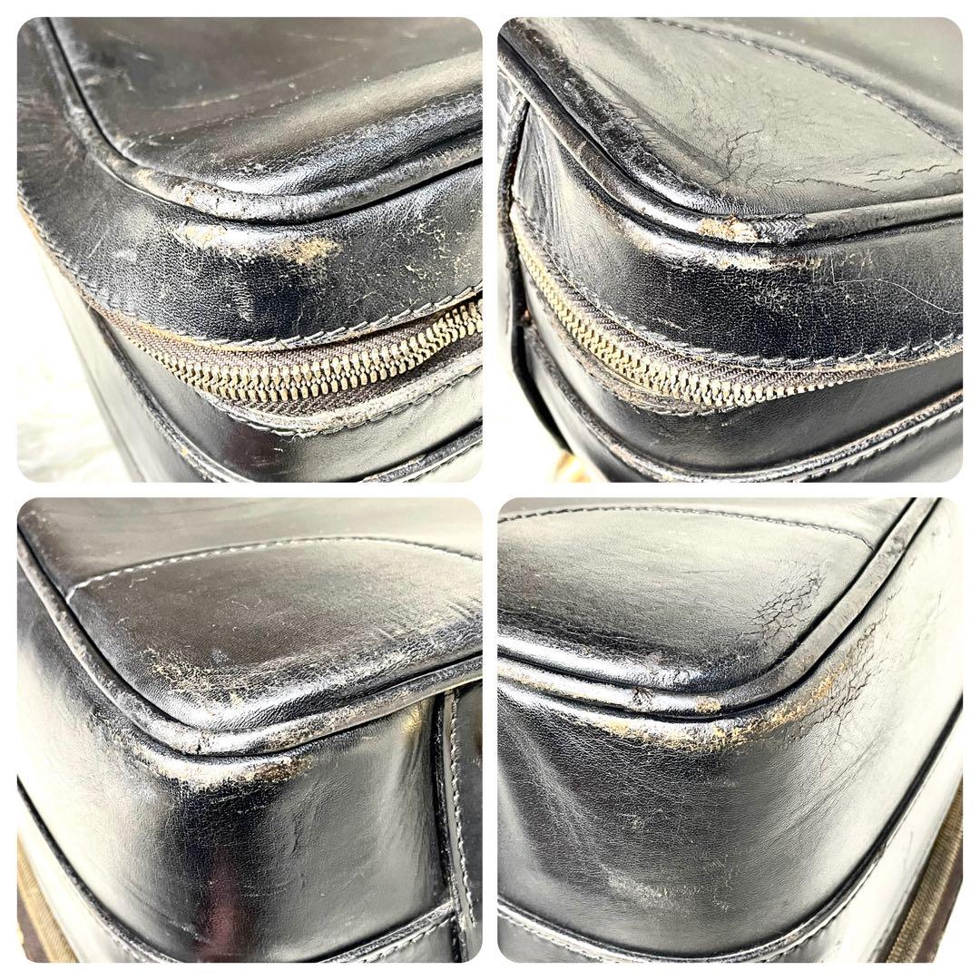 グッチ　GUCCI ボストンバッグ　大容量　ブラック　レザー　旅行カバン